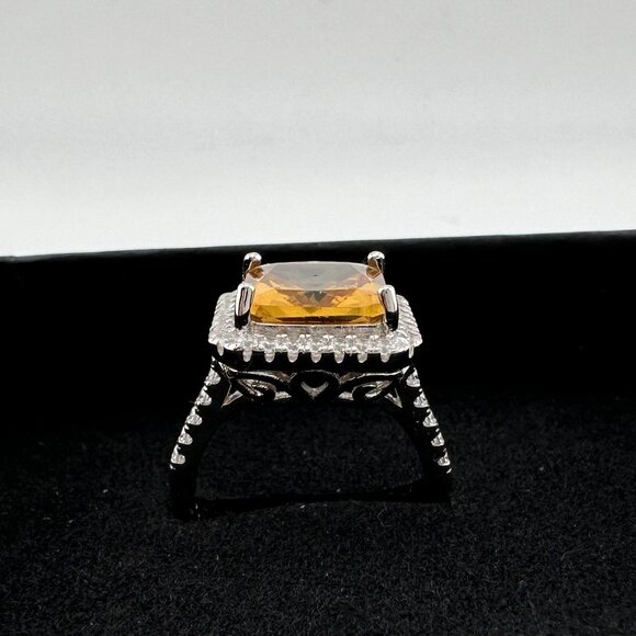 Elegant Emerald Cut Lab Created Sultanite Ring - Beautiful Detailing!  Size 6 - Picture 16 of 16